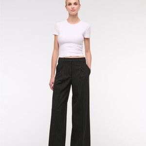 Abercrombie & Fitch womens grey tailored wide leg pant